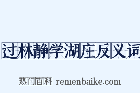 过林静学湖庄反义词是什么意思的图片